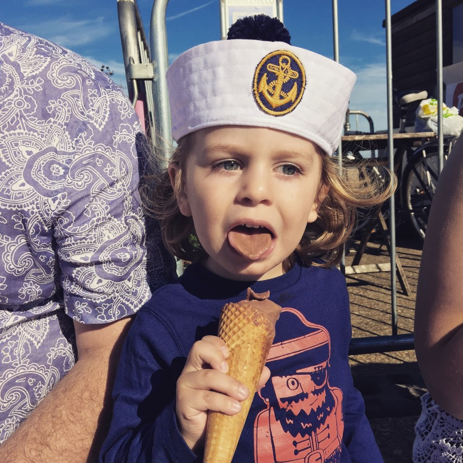 "My nephew. Chocolate ice cream, sunscreen and gorgeous, buttery hair."