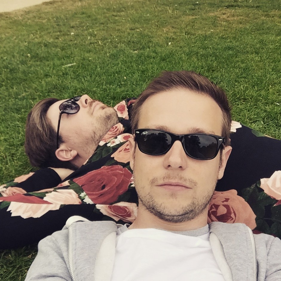 "Chilling in the Vondelpark with my BFF (who has taken charge of #Selfie duty) before we catch our flight this evening. I smell his fragrance (Aqua Universalis), grass, new jumpers, weed, dogs and lake water #ScentedStories #Amsterdam"